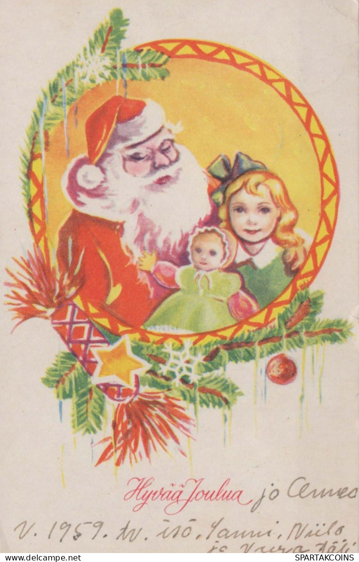 PAPÁ NOEL Feliz Año Navidad Vintage Tarjeta Postal CPSMPF #PKG290.A - Kerstman