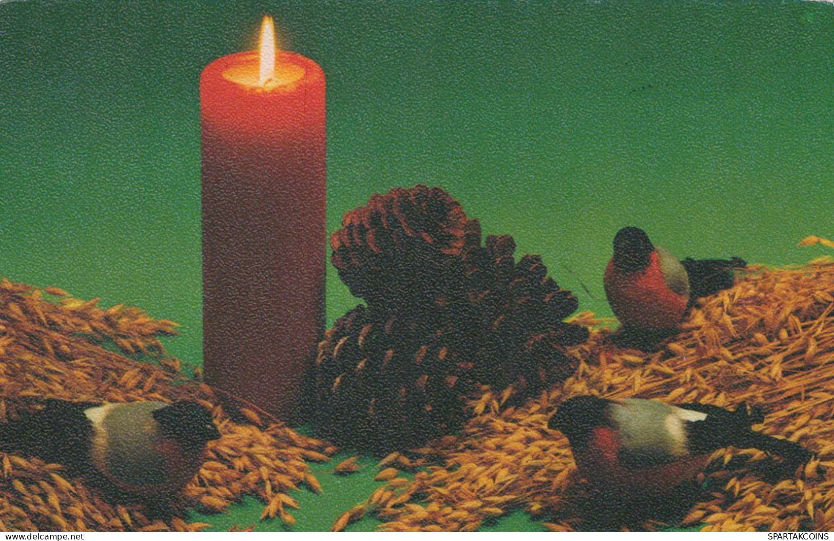 Buon Anno Natale CANDELA Vintage Cartolina CPSMPF #PKG121.A - Nieuwjaar
