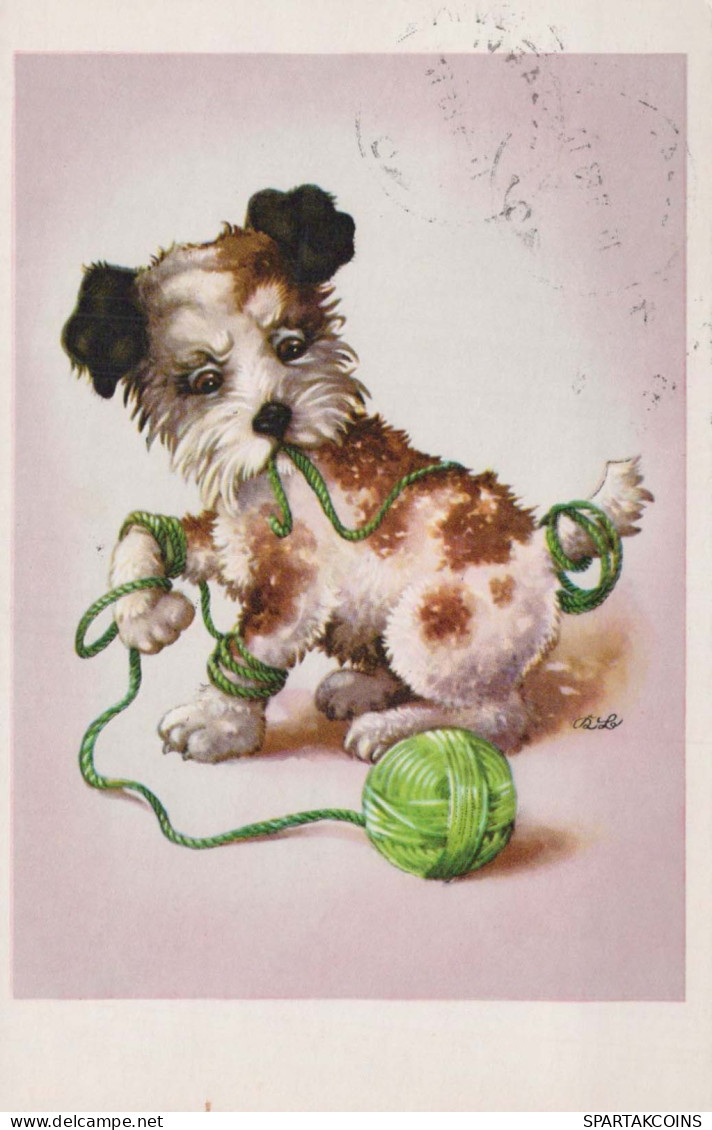 CHIEN Animaux Vintage Carte Postale CPA #PKE784.A - Chiens