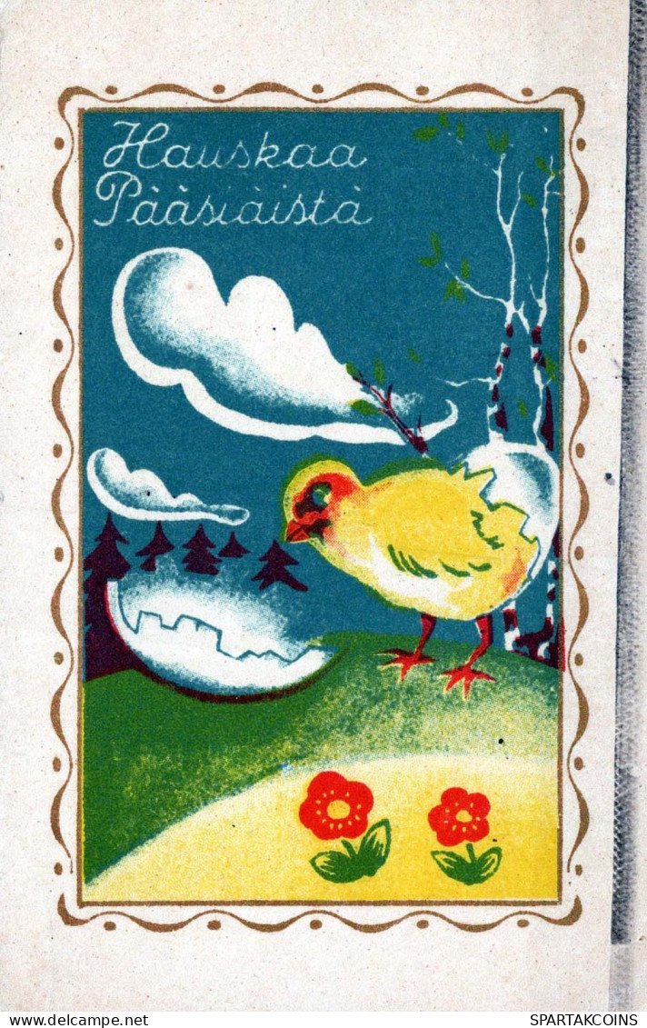 PÂQUES POULET ŒUF Vintage Carte Postale CPA #PKE439.A - Pasqua