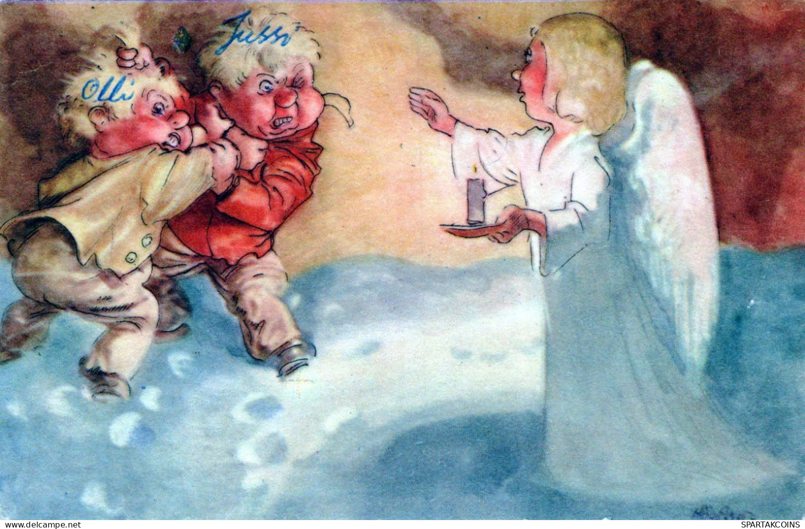 ANGEL Christmas Vintage Postcard CPA #PKE141.A - Anges