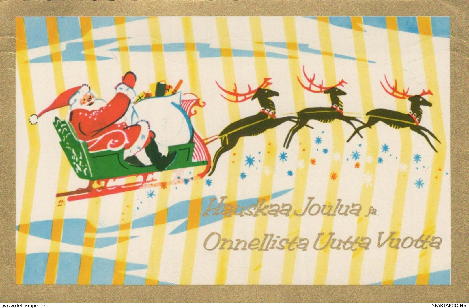 PAPÁ NOEL Feliz Año Navidad Vintage Tarjeta Postal CPA #PKE047.A - Kerstman