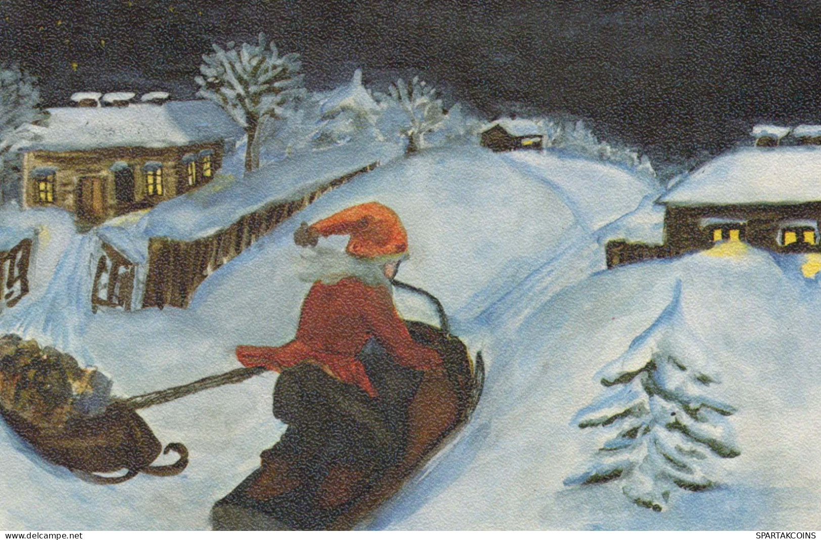 WEIHNACHTSMANN SANTA CLAUS Neujahr Weihnachten GNOME Vintage Ansichtskarte Postkarte CPA #PKE055.A - Santa Claus