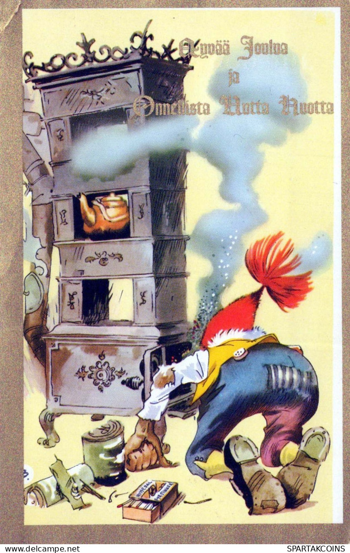 WEIHNACHTSMANN SANTA CLAUS Neujahr Weihnachten GNOME Vintage Ansichtskarte Postkarte CPSMPF #PKD929.A - Santa Claus