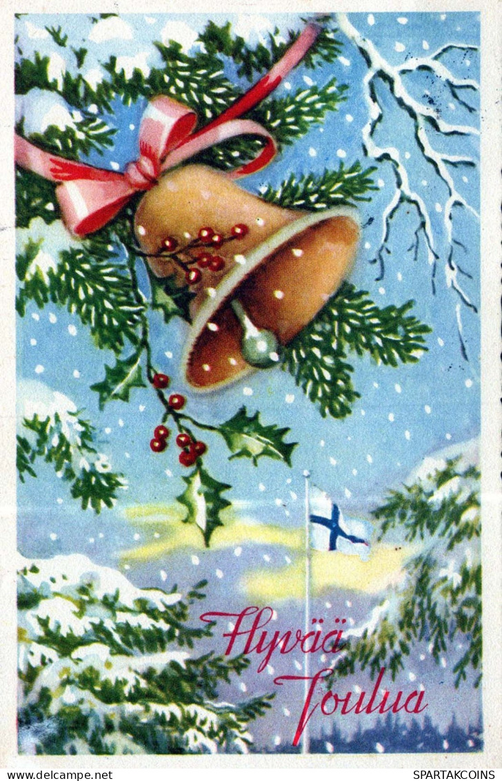 Bonne Année Noël CLOCHE Vintage Carte Postale CPSMPF #PKD528.A - Nieuwjaar