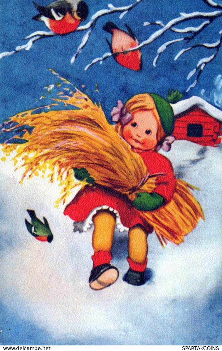 Feliz Año Navidad NIÑOS Vintage Tarjeta Postal CPSMPF #PKD441.A - Nieuwjaar