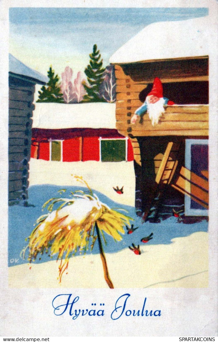 WEIHNACHTSMANN SANTA CLAUS Neujahr Weihnachten GNOME Vintage Ansichtskarte Postkarte CPSMPF #PKD329.A - Santa Claus