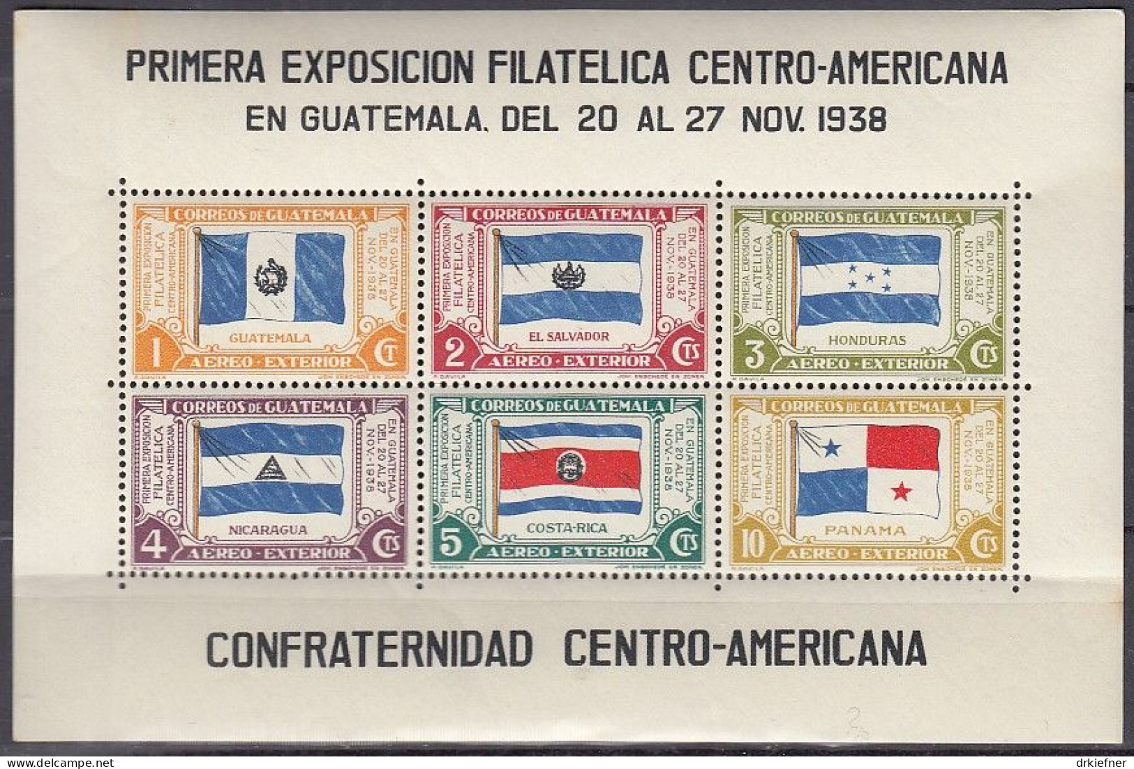 GUATEMALA  Block 2, Postfrisch **,  Wiederwahl Des Staatspräsidenten General Ubico, CENTRO-AMERICANA 1938, 1937 - Guatemala