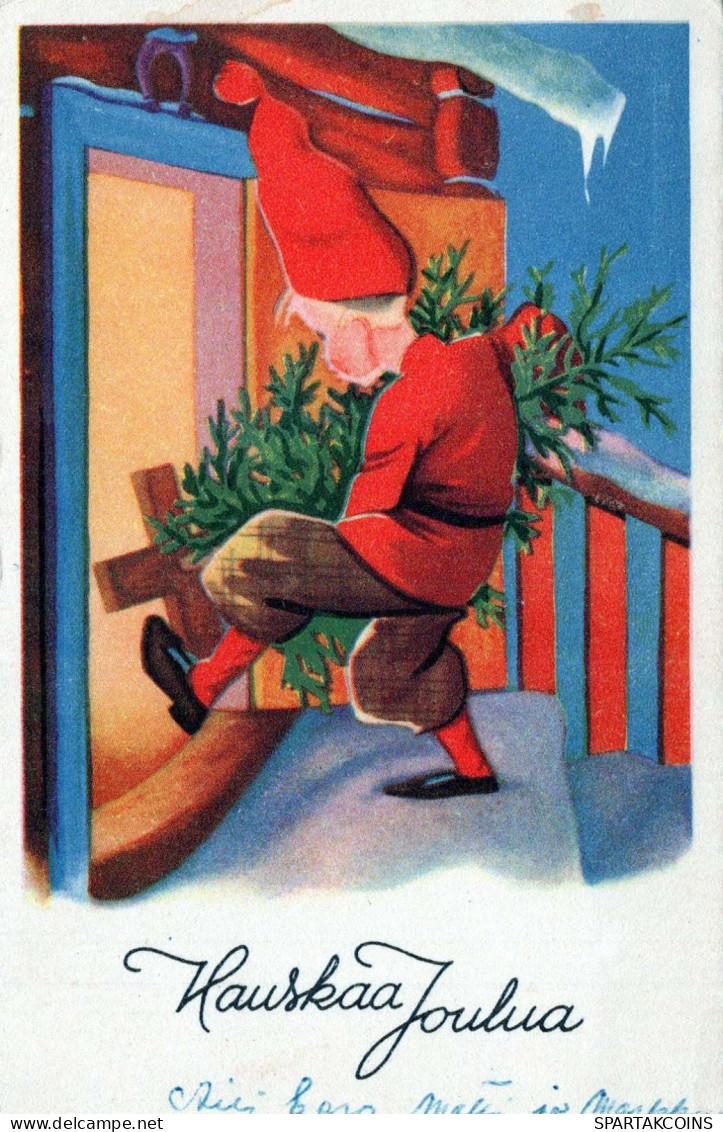 PÈRE NOËL Bonne Année Noël GNOME Vintage Carte Postale CPSMPF #PKD253.A - Kerstman