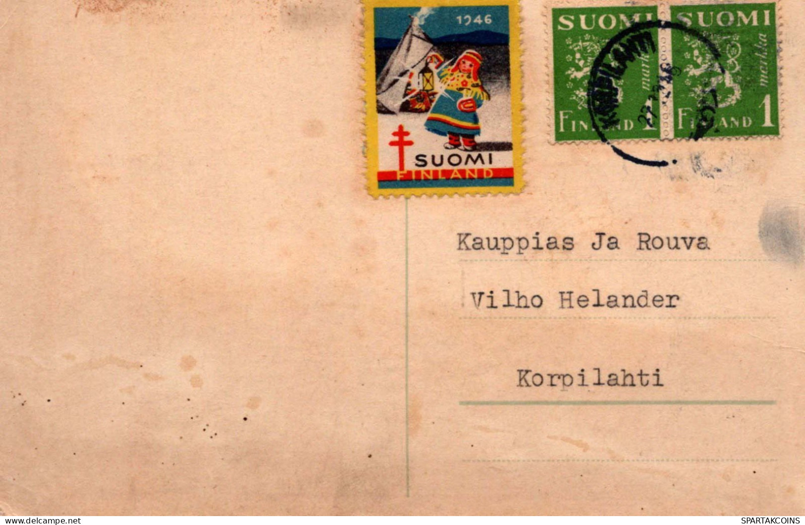 PAPÁ NOEL Feliz Año Navidad GNOMO Vintage Tarjeta Postal CPSMPF #PKD291.A - Santa Claus