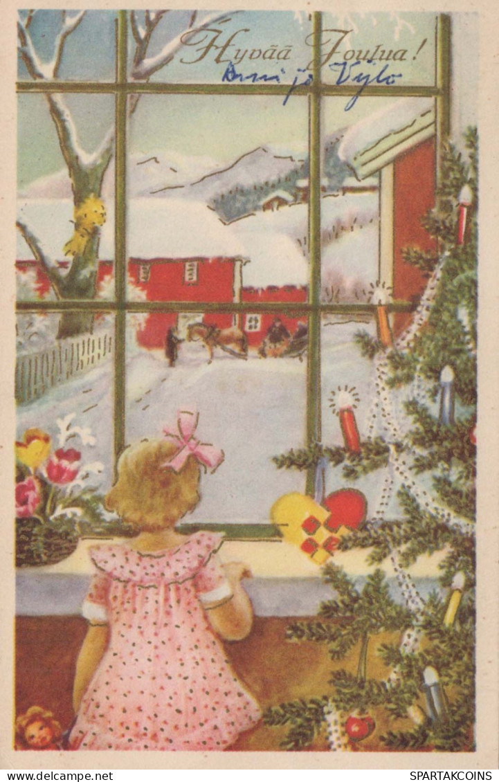 Buon Anno Natale BAMBINO Vintage Cartolina CPSMPF #PKD102.A - Neujahr