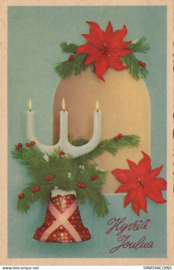 Buon Anno Natale CANDELA Vintage Cartolina CPSMPF #PKD062.A - Neujahr