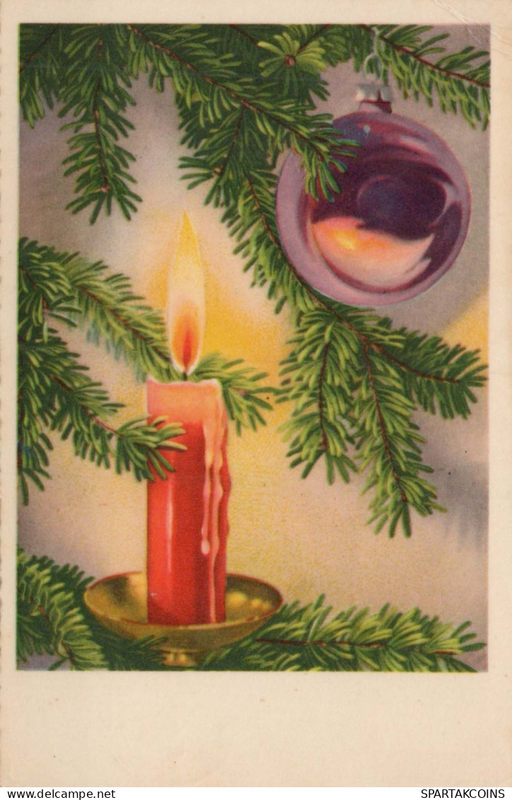 Feliz Año Navidad VELA Vintage Tarjeta Postal CPSMPF #PKD006.A - Neujahr