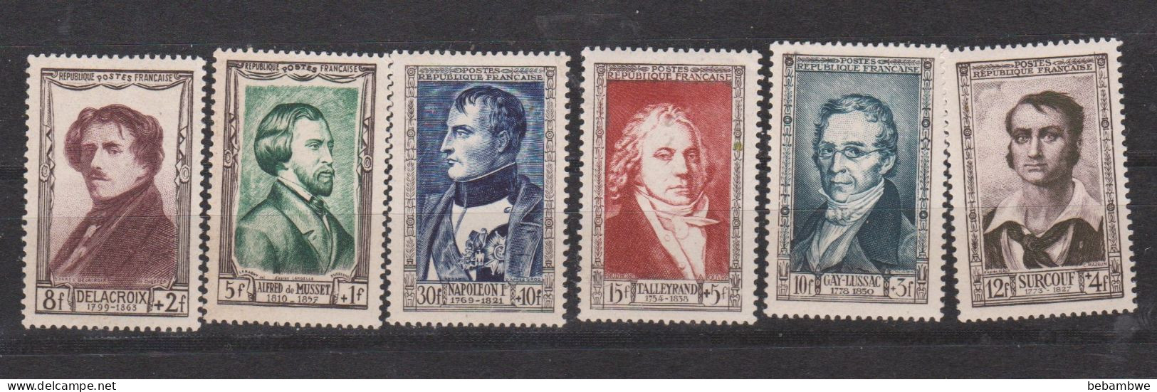 Célebrités19em  Napoléon Talleyrand Surcouf  Lussac Delacroix Musset - Unused Stamps