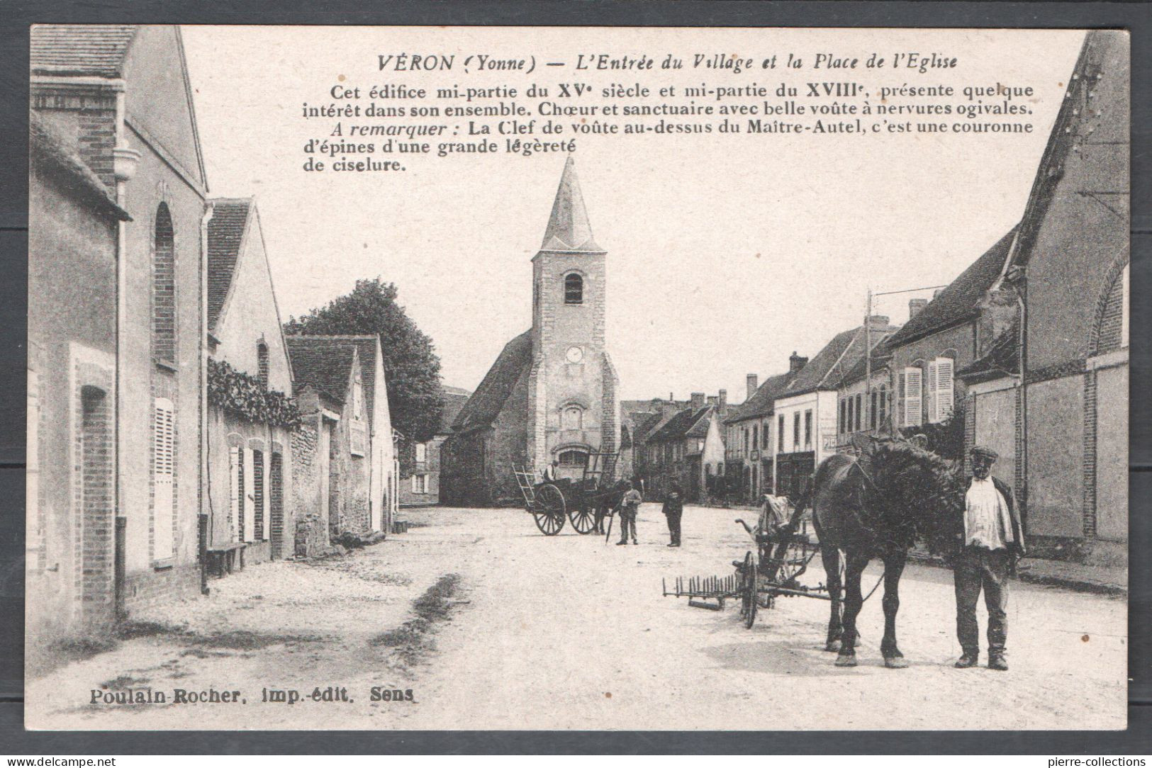 Veron - Yonne - Cheval - Attelage Avec Charrue - Veron