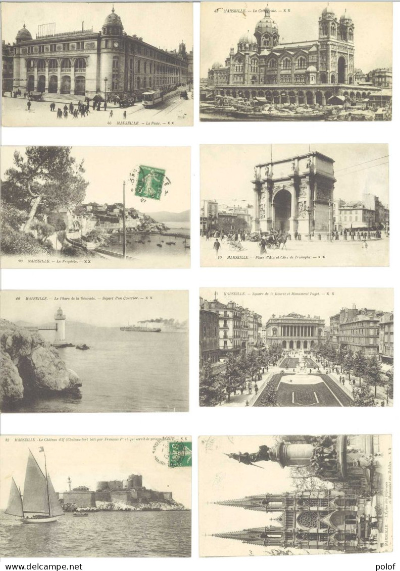 MARSEILLE - Lot De 8 CPA - Vues Diverses Dont  Animations. Tramways, Attelage..;   (125369) - Zonder Classificatie