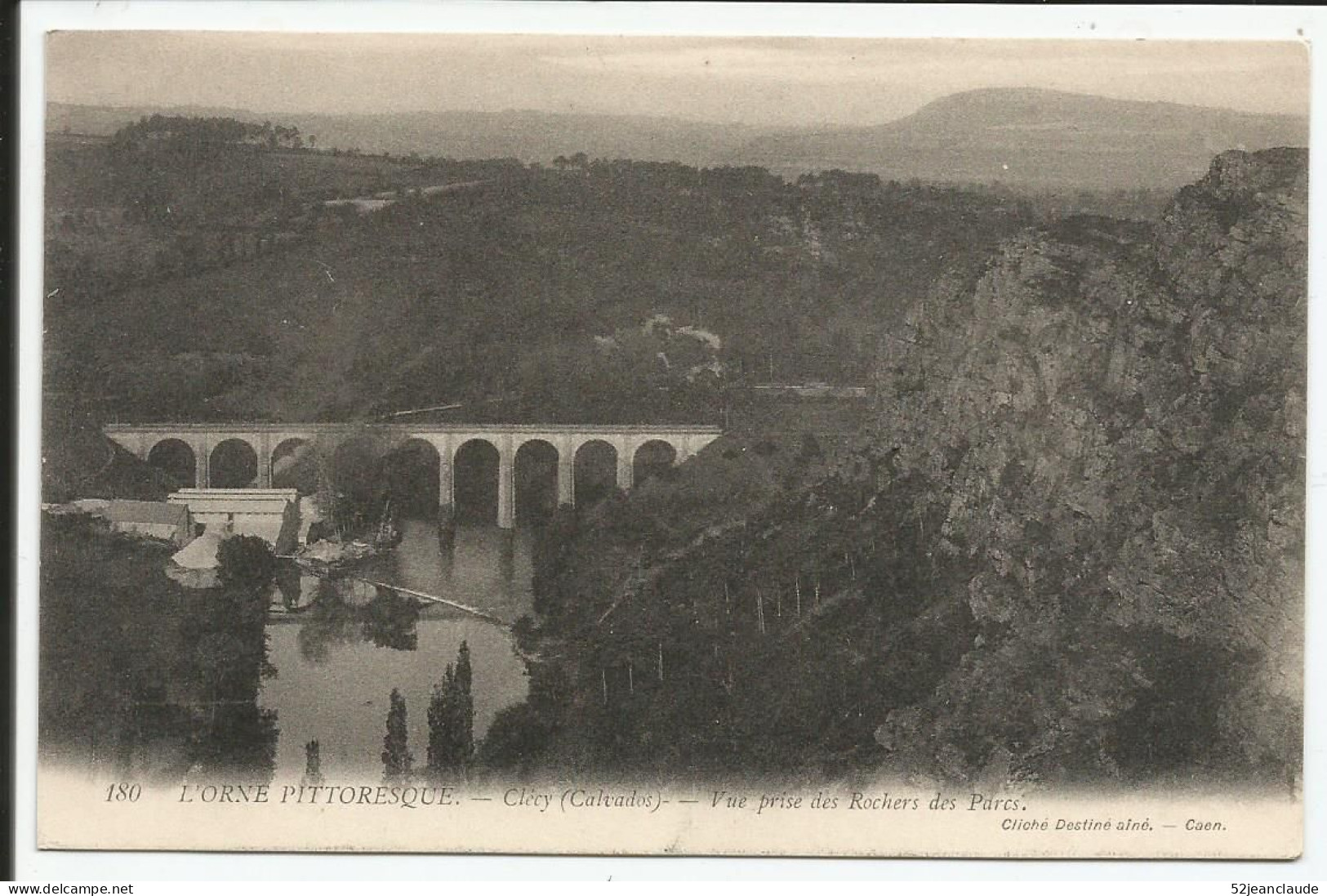 Vue Prise Des Rochers Du Parc Le Viaduc  Rare   1910    N° 180 - Clécy