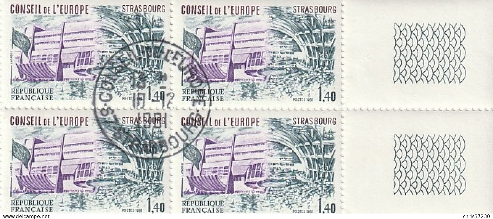 BCT - Palais De L'Europe 1F40 - Bloc De 4 - 1981 - Used