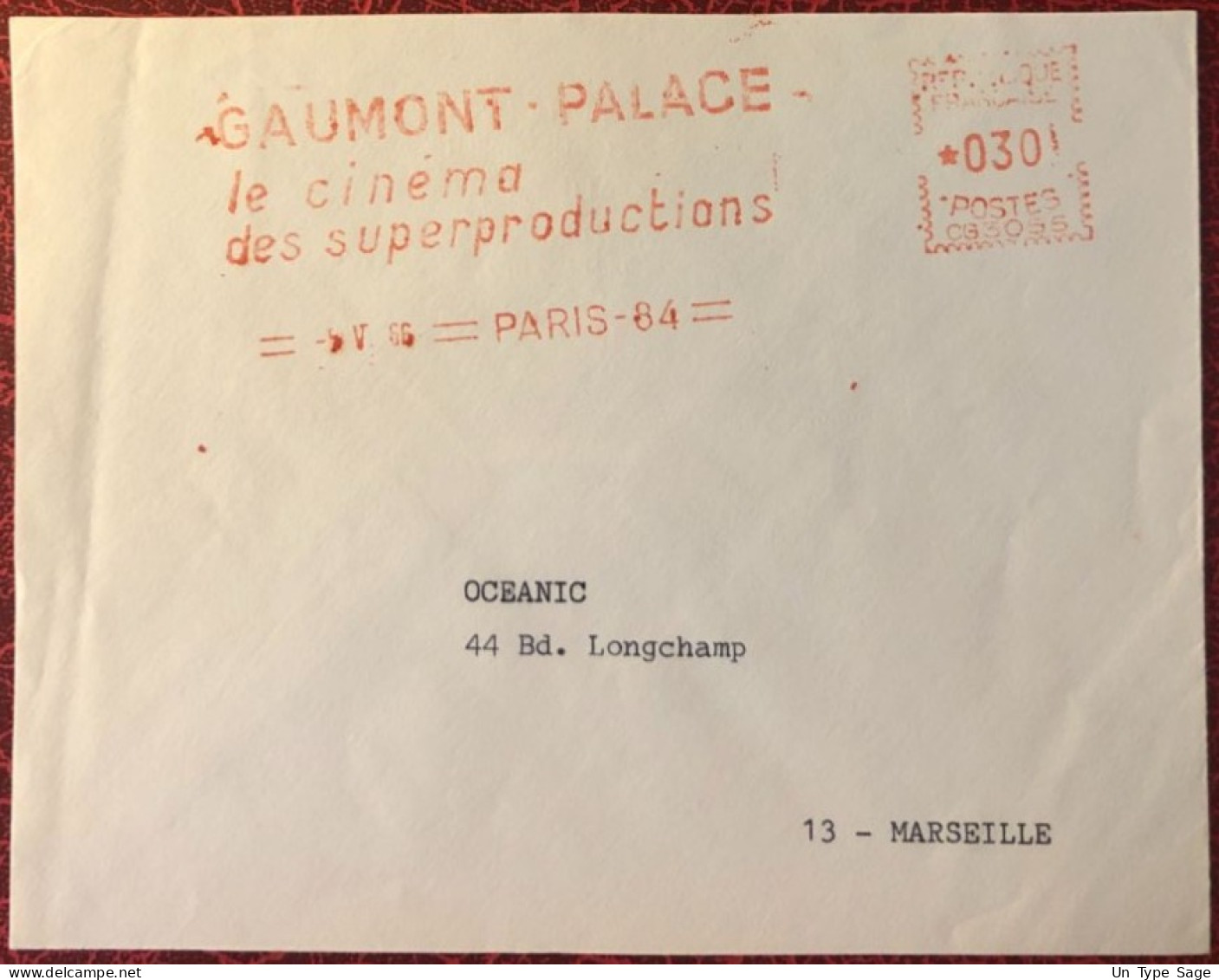 France, Thème CINEMA - Flamme (Ema 097) Gaumont Palace - (C1014) - Cinéma