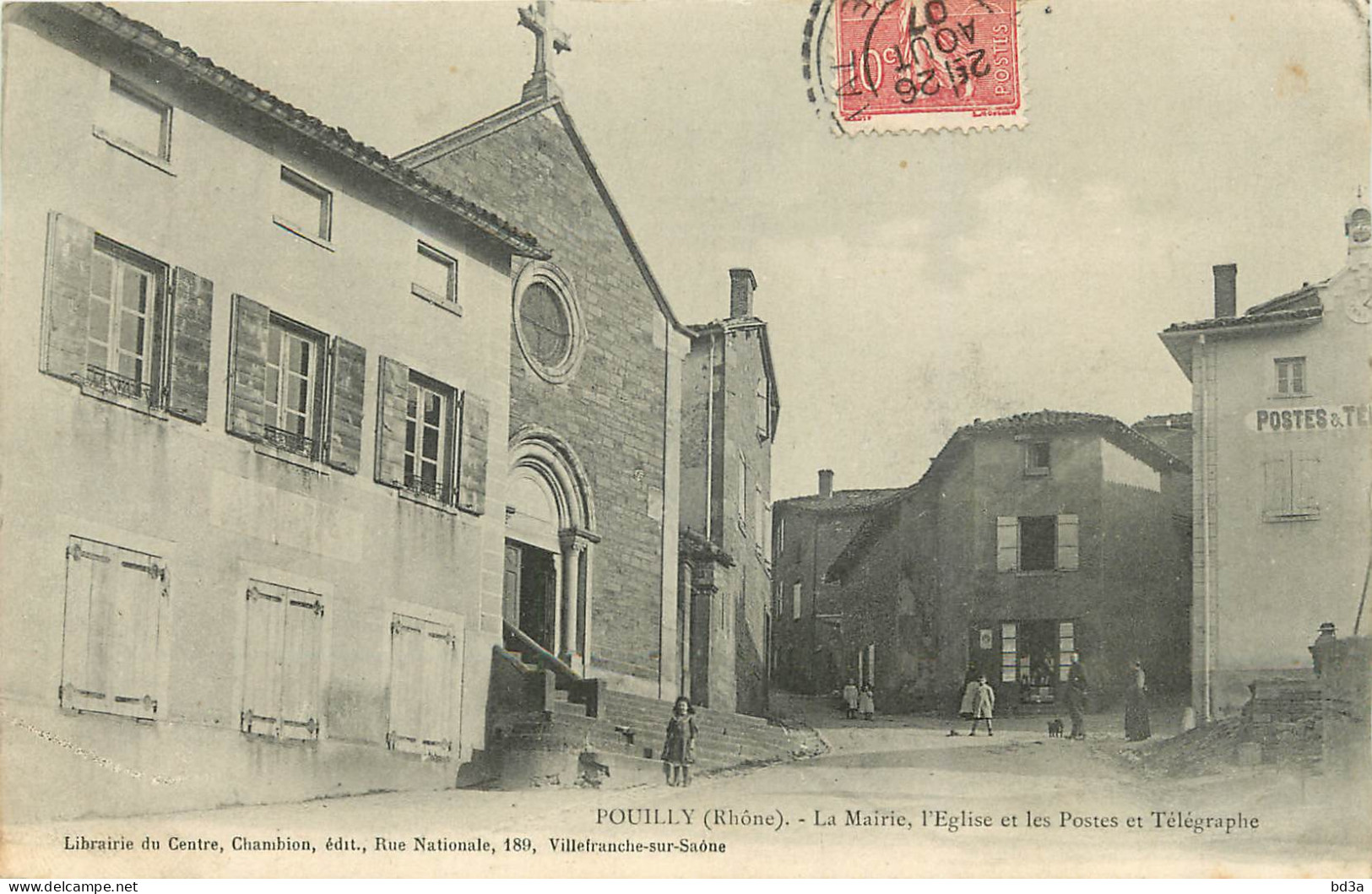 69 - POUILLY - LA MAIRIE L'EGLISE ET LES POSTES - Otros & Sin Clasificación