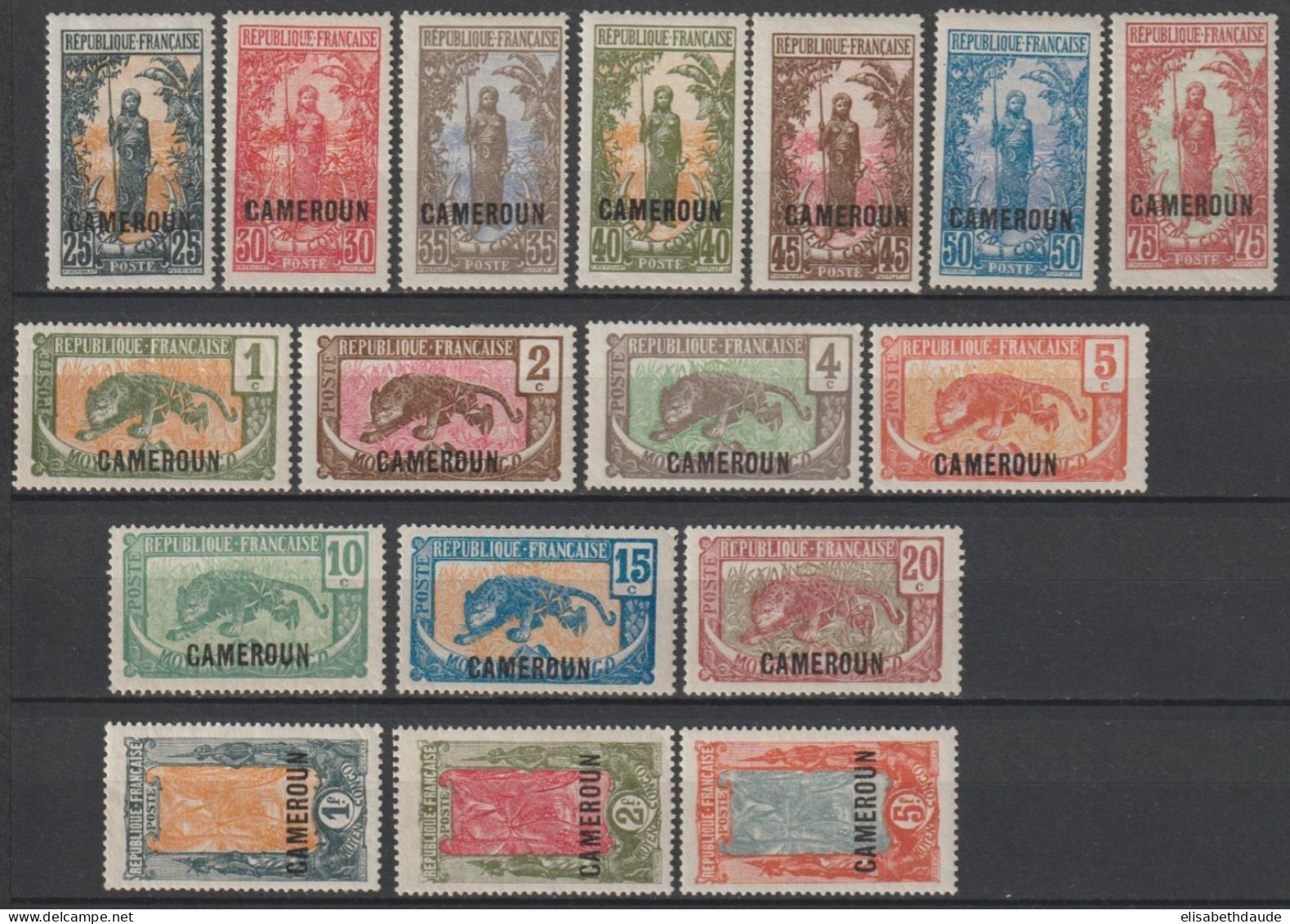 CAMEROUN - 1921 - SERIE COMPLETE YVERT N°84/100 * MH - COTE = 50 EUR - Unused Stamps