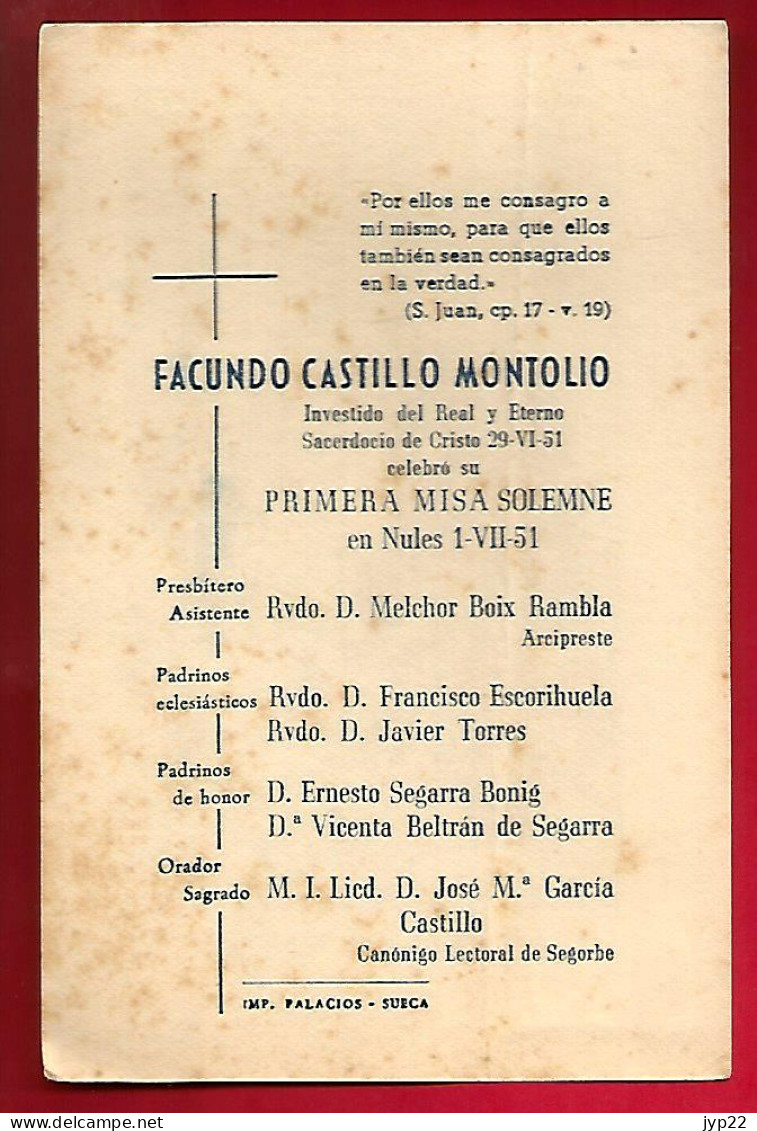 Image Pieuse Seminario Vitoria 249 El Buen Samaritano- Facundo Castillo Montolio 29-06-1951 - Imp Palacios Sueca Espagne - Devotion Images