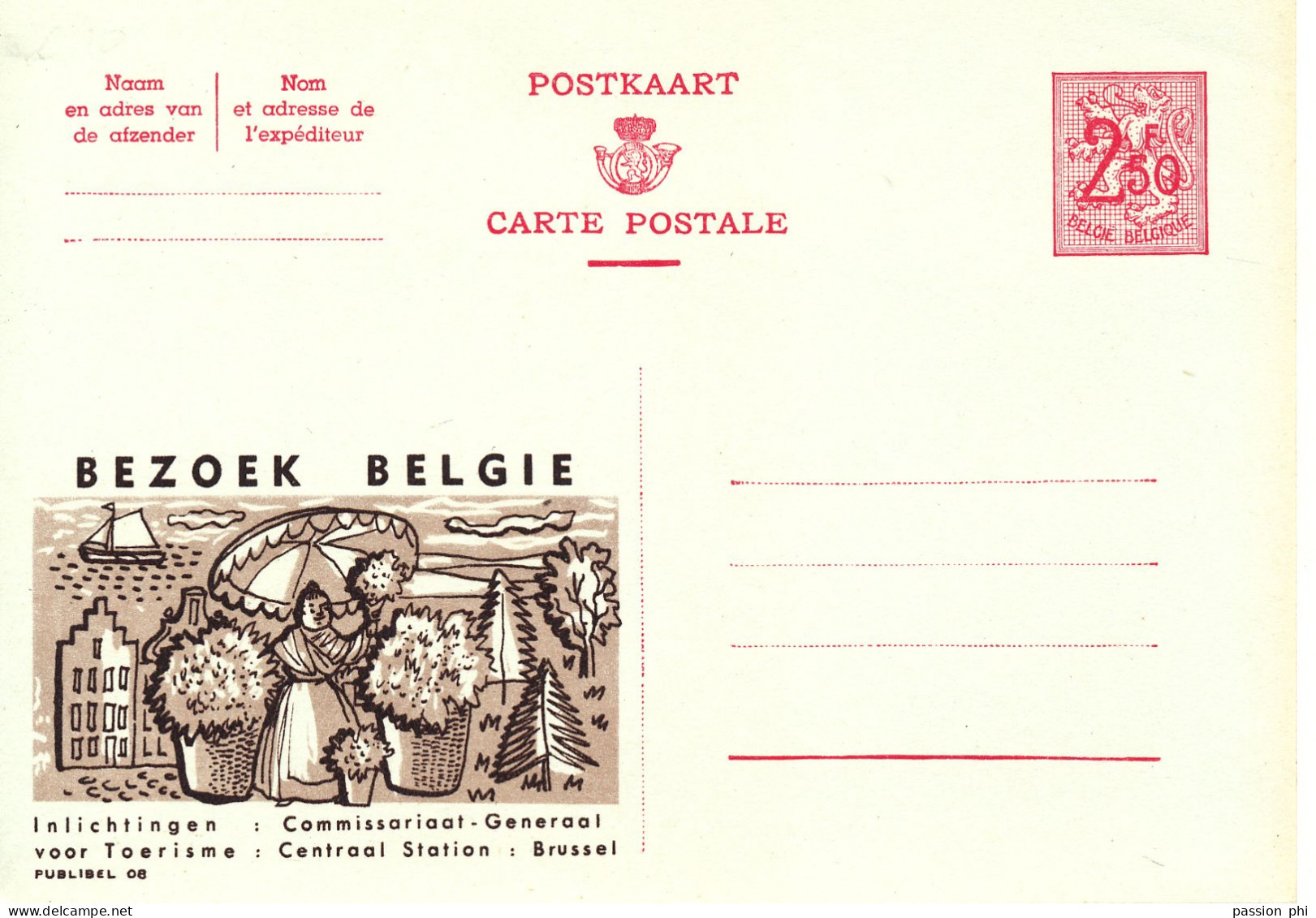 BELGIUM PPS  SBEP 8A PUBLIBEL POUR L'ETRANGER VISITEZ BEZOEK BELGIE UNUSED - Publibels