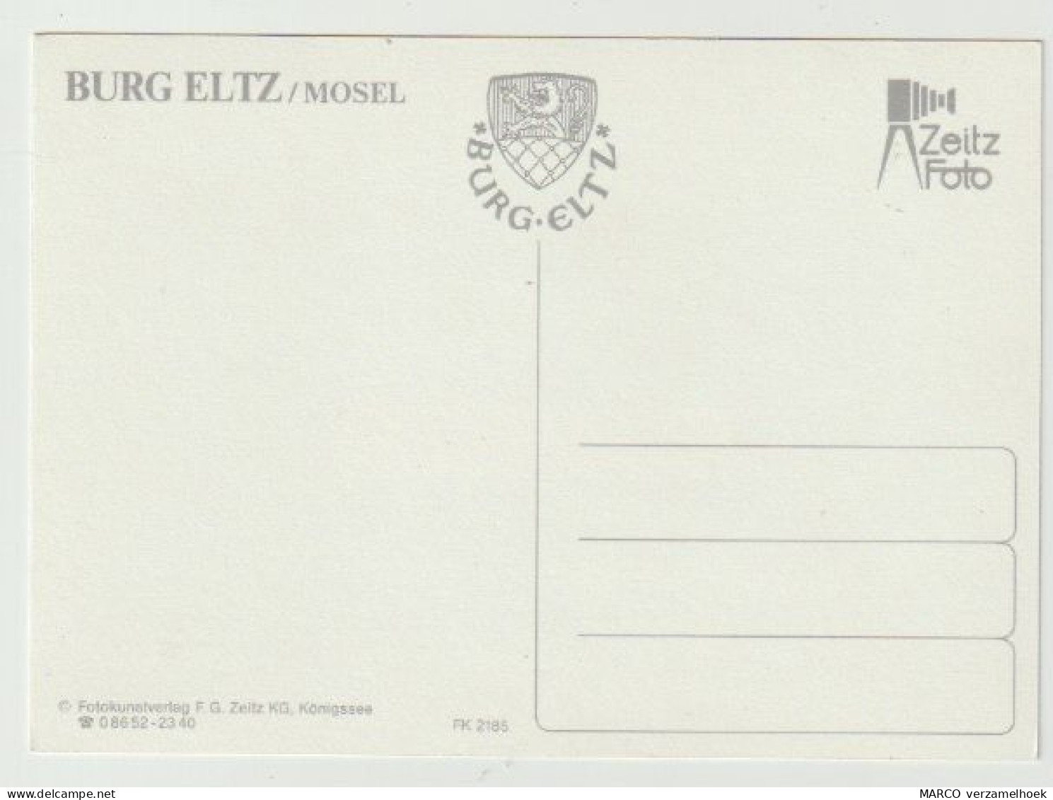 Postcard - Ansichtkaart Burg Eltz Wierschem (D) - Sonstige & Ohne Zuordnung