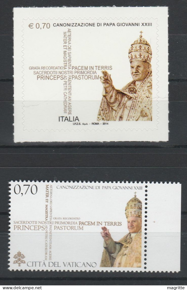 Italie Vatican 2014 Emission Commune Canonisation Pape Jean XXIII Pope Italy Vaticano Joint Issue John XXIII - Emisiones Comunes