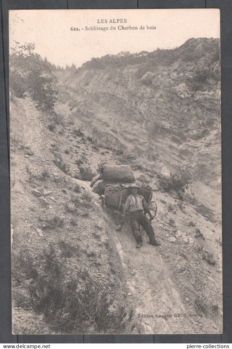 Les Alpes - Charbonnage - Exploitation De La Forêt - Schlittage Du Charbon De Bois - Belle Carte - Rhône-Alpes