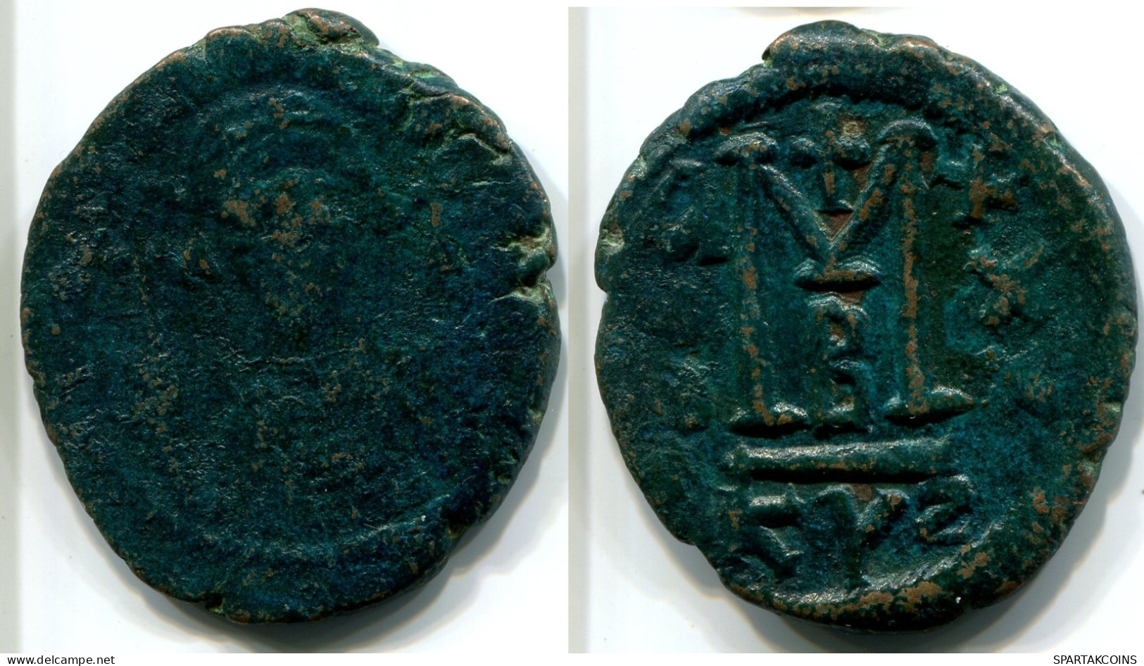 MAURICE TIBERIUS 582 AD AE FOLLIS CYZICUS OFFICINA B BYZANTINE #ANC12170.45.U.A - Byzantinische Münzen