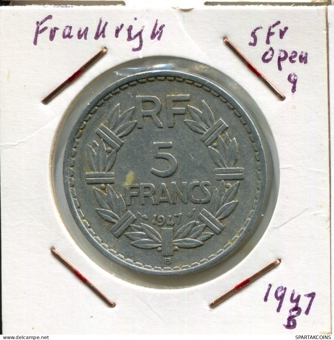 5 FRANCS 1947 B FRANKREICH FRANCE Französisch Münze #AM626.D.A - 5 Francs