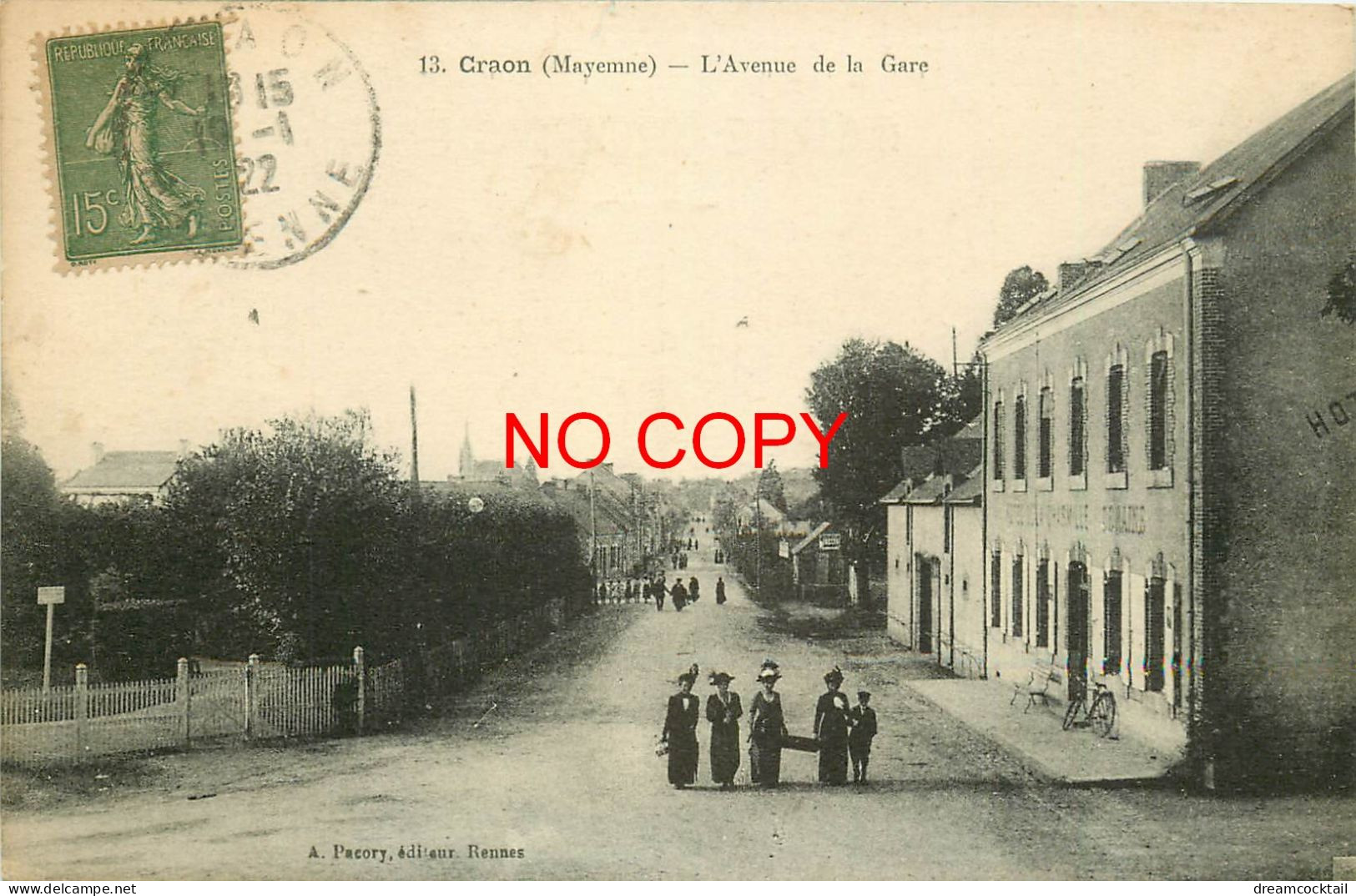 53 CRAON. Hôtel Avenue De La Gare Animée 1922 - Craon