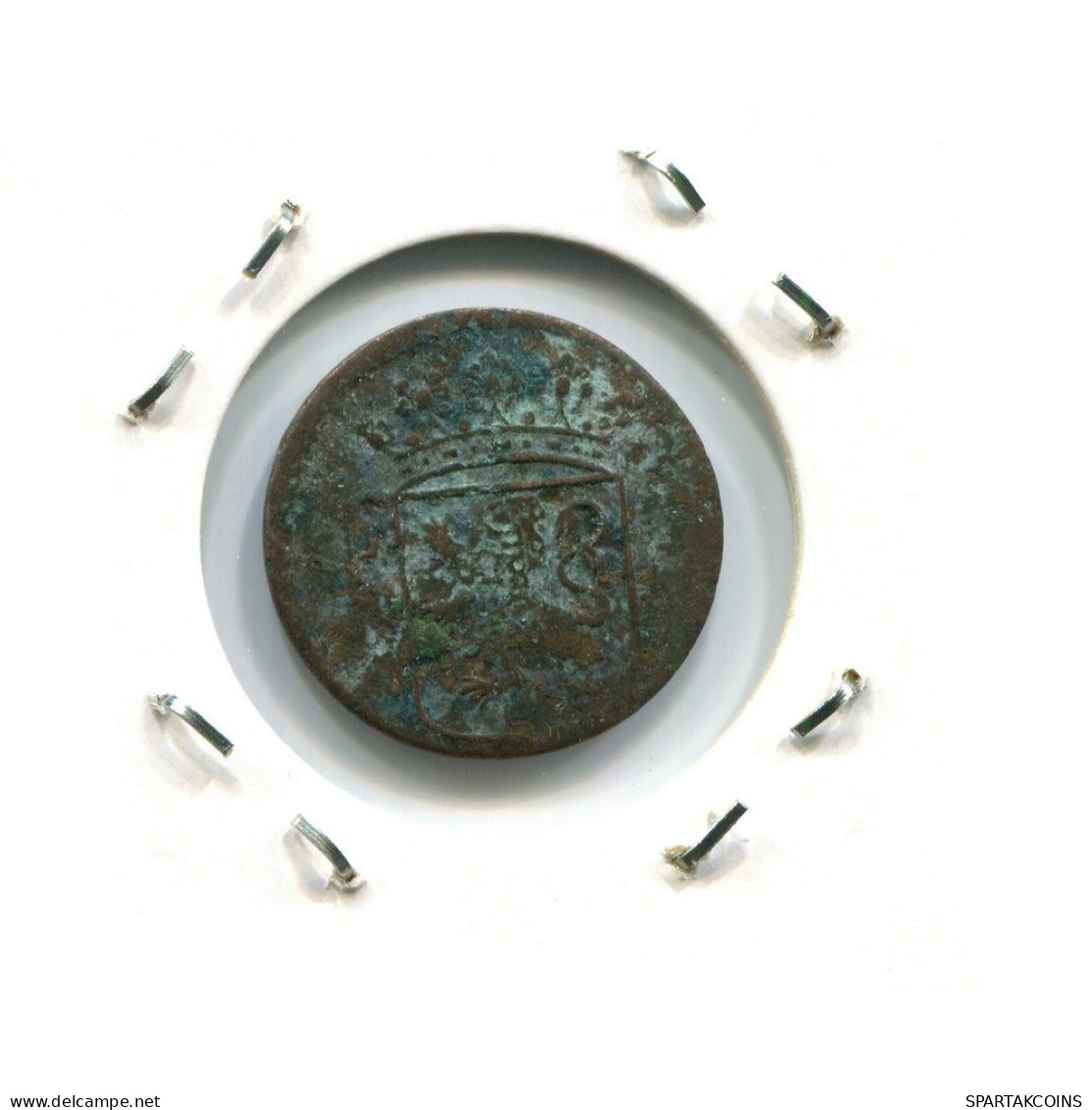 1744 HOLLAND VOC DUIT NETHERLANDS INDIES NEW YORK COLONIAL PENNY #VOC2492.7.U.A - Dutch East Indies