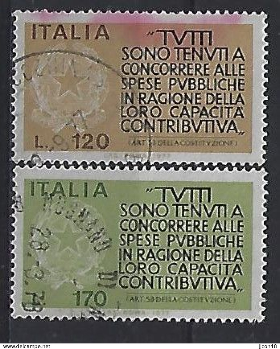 Italy 1977  Kampagne Fur Steuerehrlichkeit  (o) Mi.1565-1566 - 1971-80: Usati