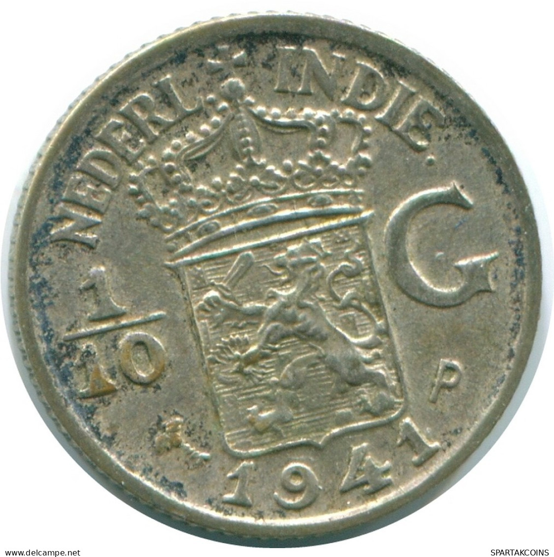 1/10 GULDEN 1941 P NIEDERLANDE OSTINDIEN SILBER Koloniale Münze #NL13708.3.D.A - Dutch East Indies