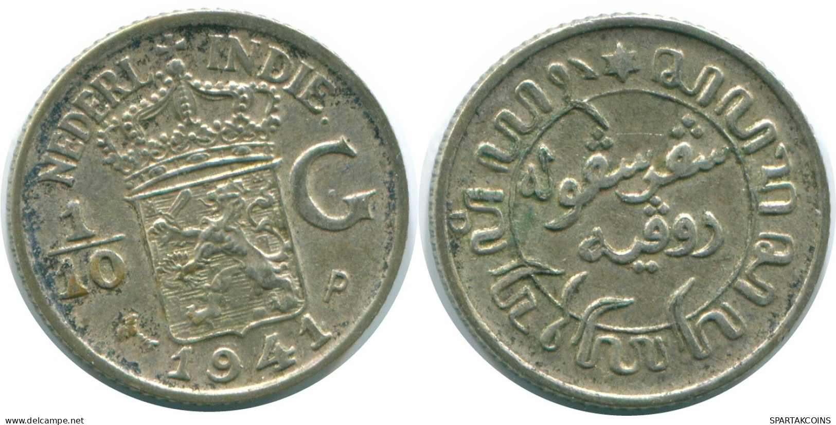 1/10 GULDEN 1941 P NIEDERLANDE OSTINDIEN SILBER Koloniale Münze #NL13708.3.D.A - Dutch East Indies