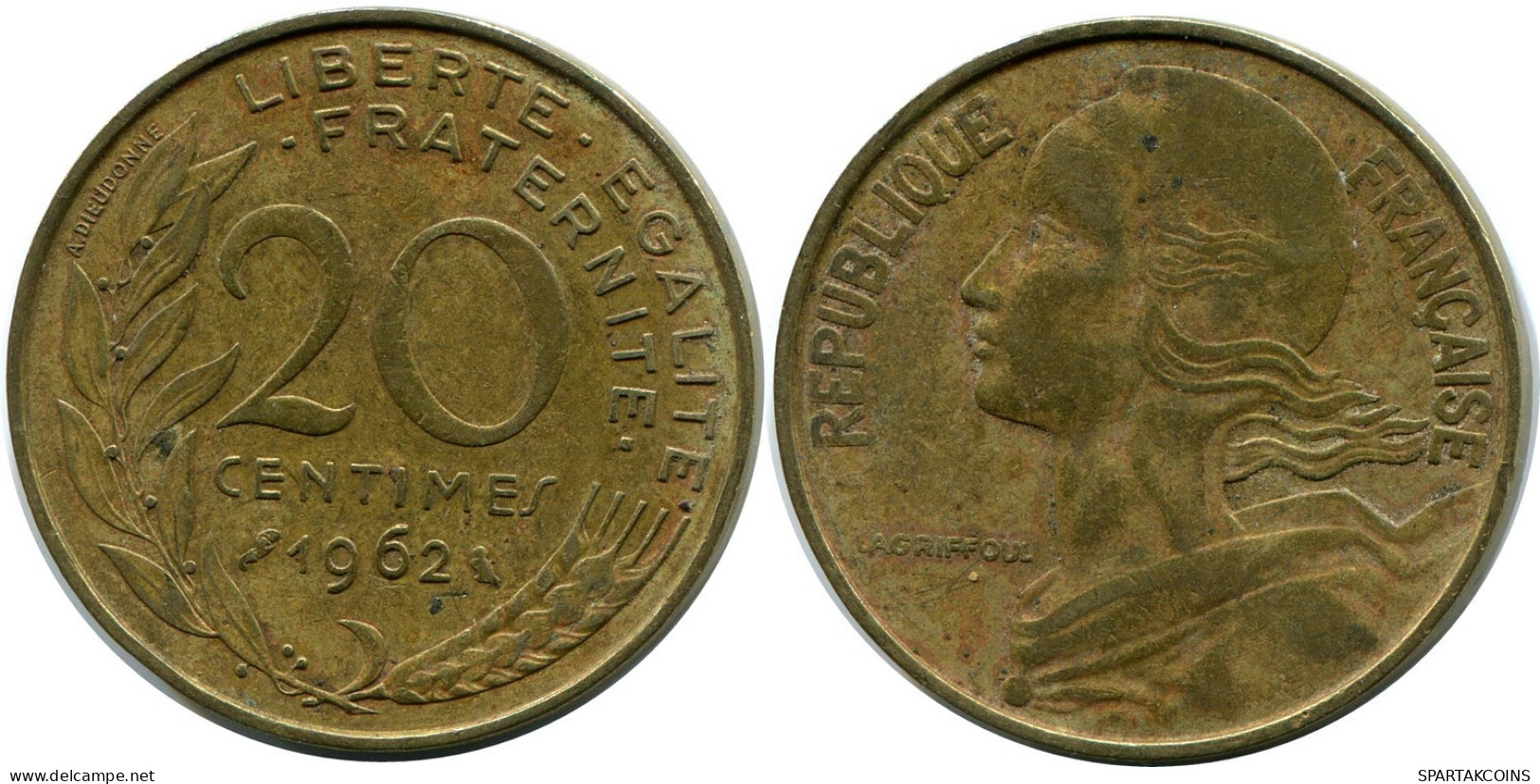 20 CENTIMES 1962 FRANCE Coin #AZ429.U.A - 20 Centimes