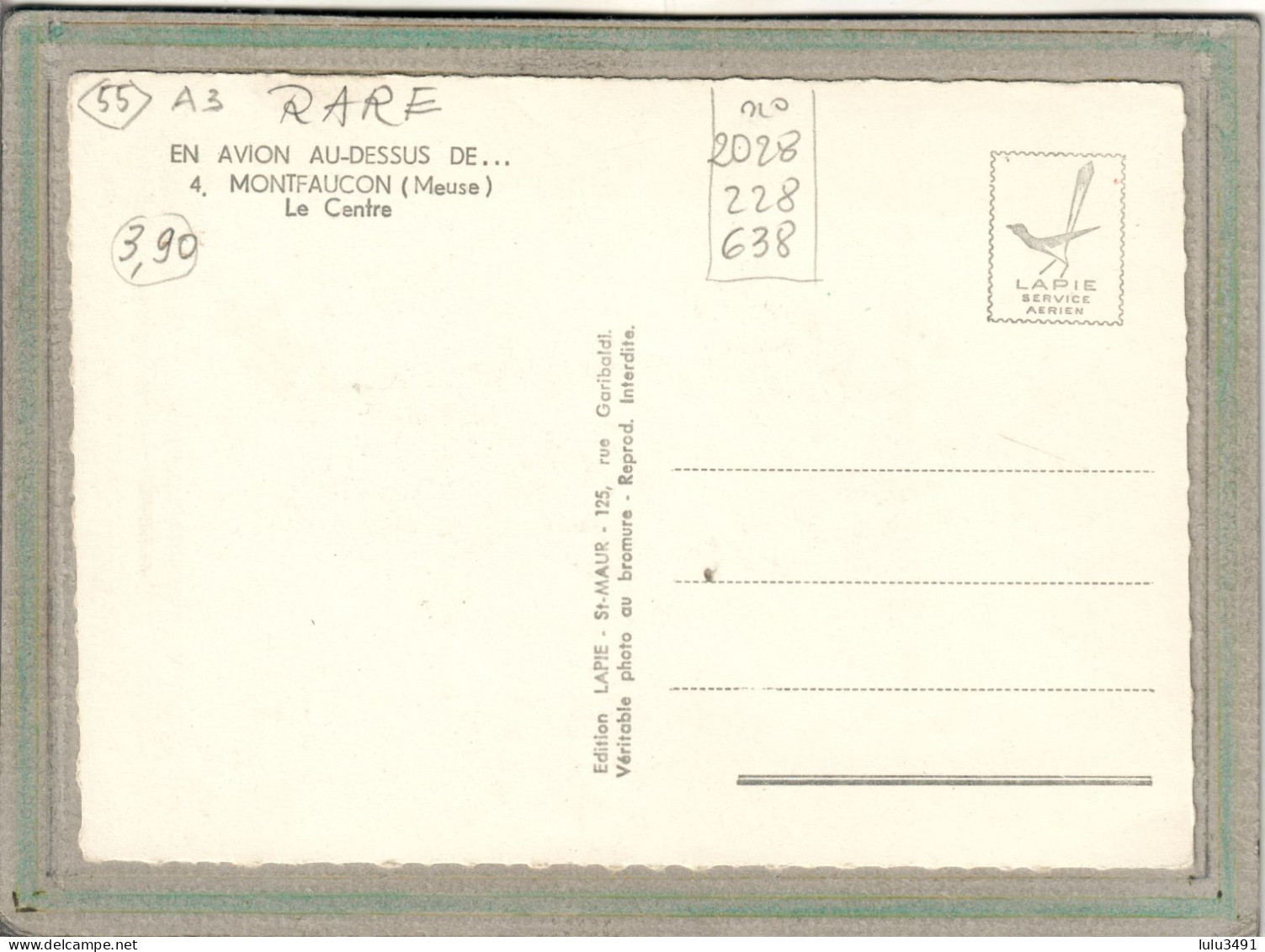 CPSM Dentelée (55) MONTFAUCON - En Avion Au-dessus (aérienne) Du Centre Dans Les Années 60 - Autres & Non Classés