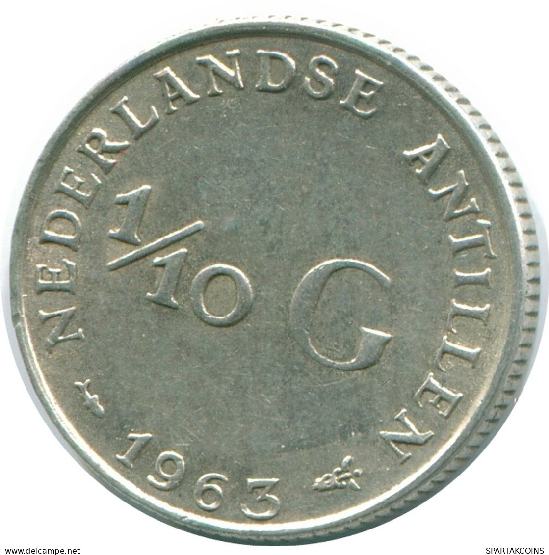 1/10 GULDEN 1963 NIEDERLÄNDISCHE ANTILLEN SILBER Koloniale Münze #NL12516.3.D.A - Niederländische Antillen