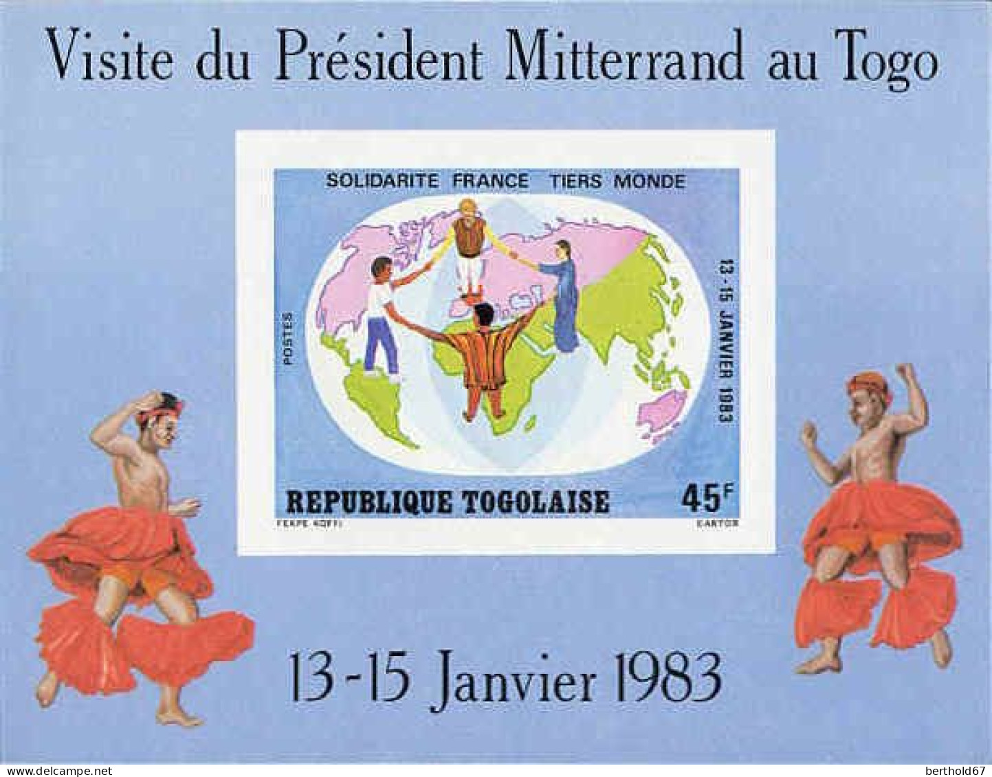 Togo (Rep) Bloc N** Yv:167/172 Visite Du Président Mitterrand Au Togo - Togo (1960-...)