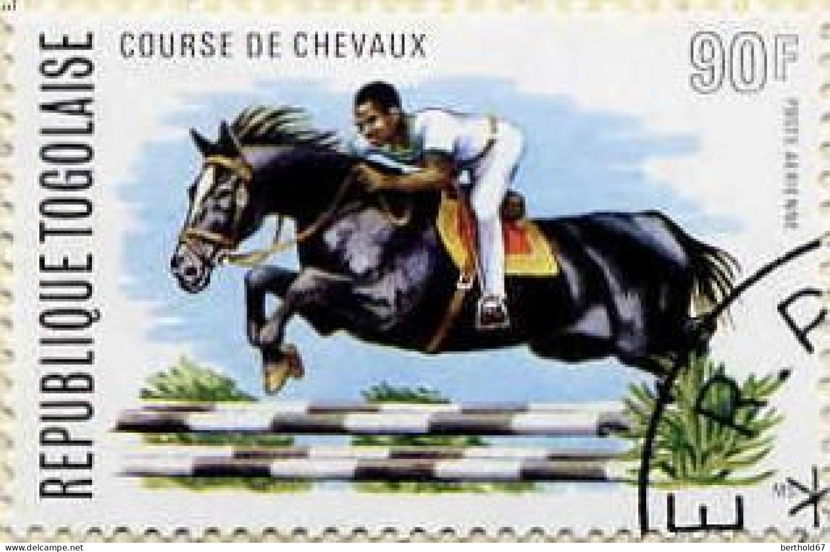 Togo (Rep) Avion Obl Yv:231/232 Courses De Chevaux (TB Cachet Rond) - Togo (1960-...)