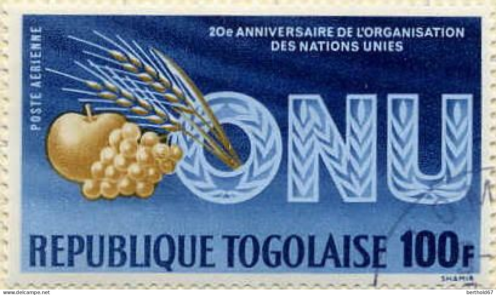 Togo (Rep) Avion Obl Yv: 50 Mi:493 Organisation Des Nations Unies (Beau Cachet Rond) - Togo (1960-...)