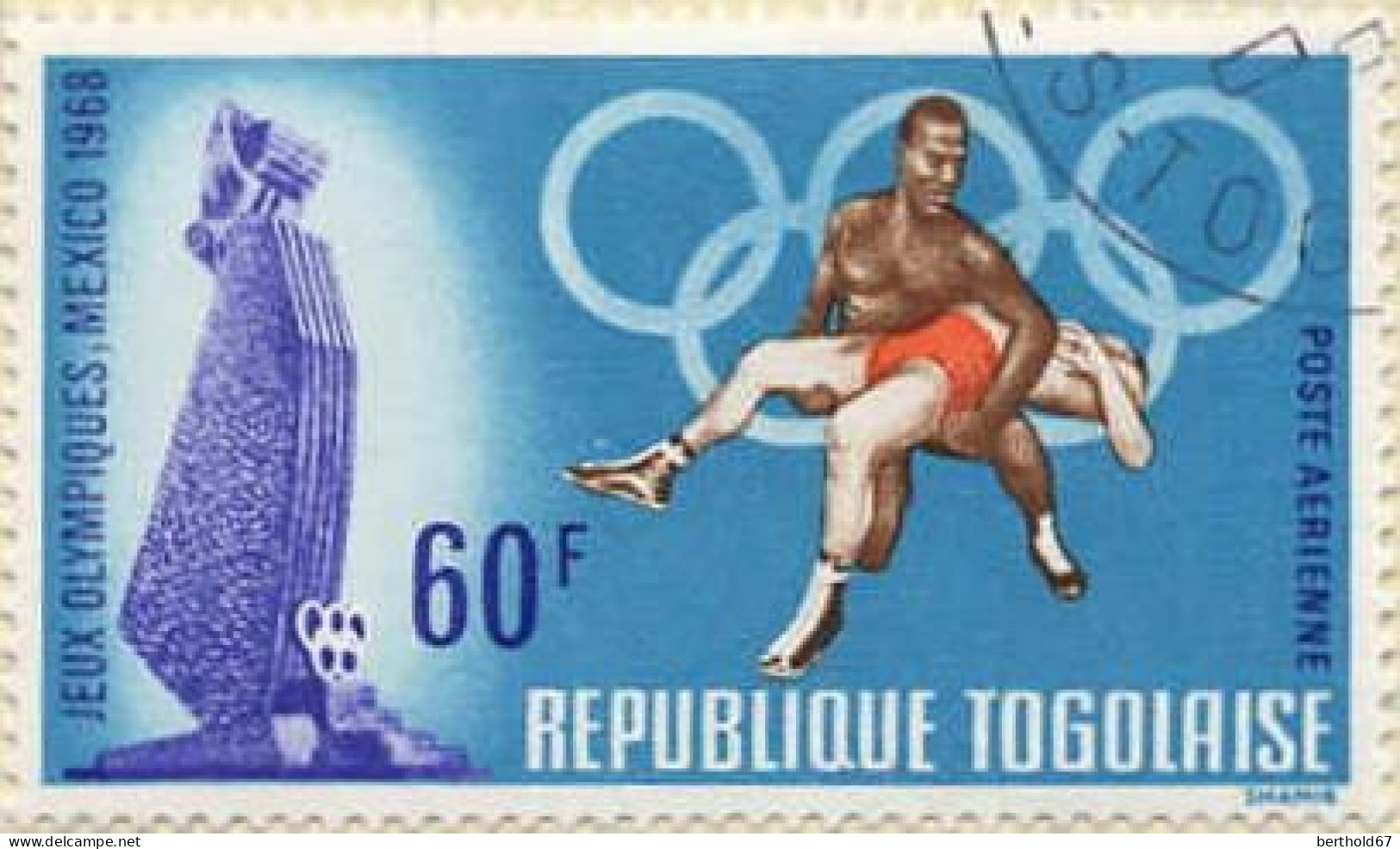 Togo (Rep) Avion Obl Yv: 97/98 Jeux Olympiques D'été Mexico (Beau Cachet Rond) - Togo (1960-...)