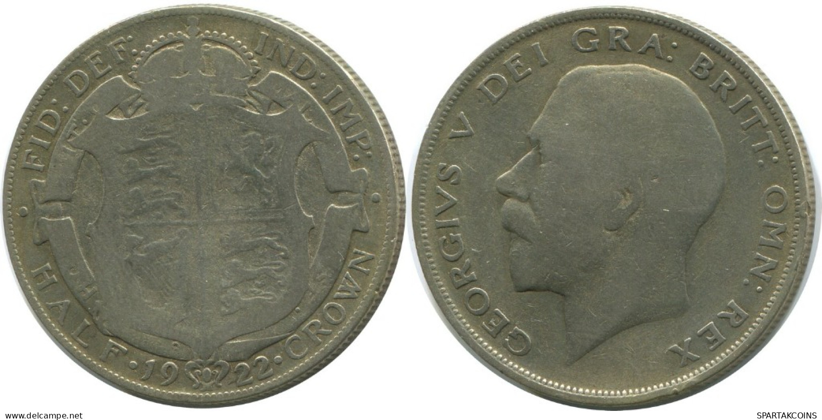 HALF CROWN 1922 UK GROßBRITANNIEN GREAT BRITAIN Münze #AH009.1.D.A - K. 1/2 Crown