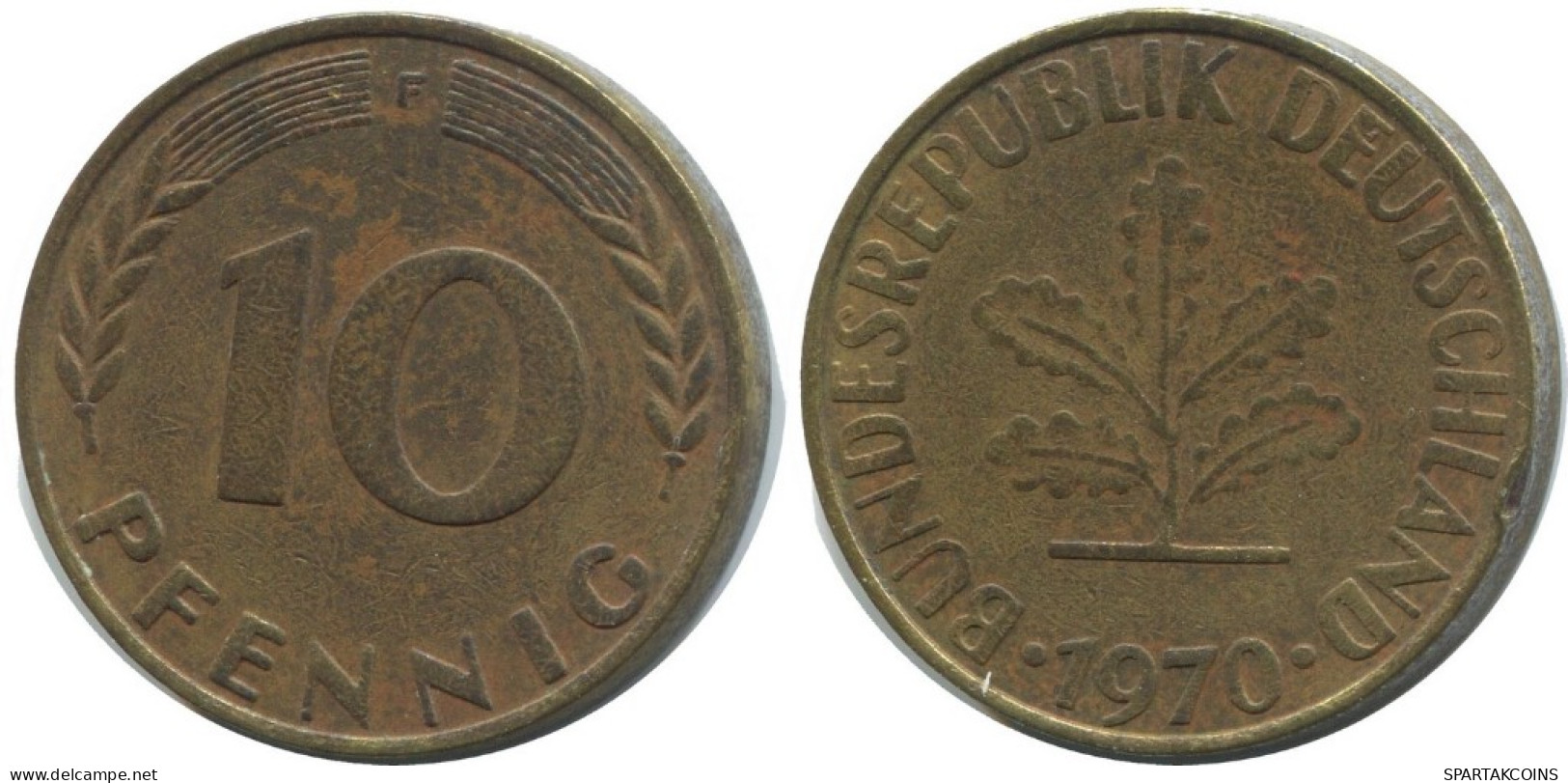 10 PFENNIG 1970 F BRD DEUTSCHLAND Münze GERMANY #AD558.9.D.A - 10 Pfennig