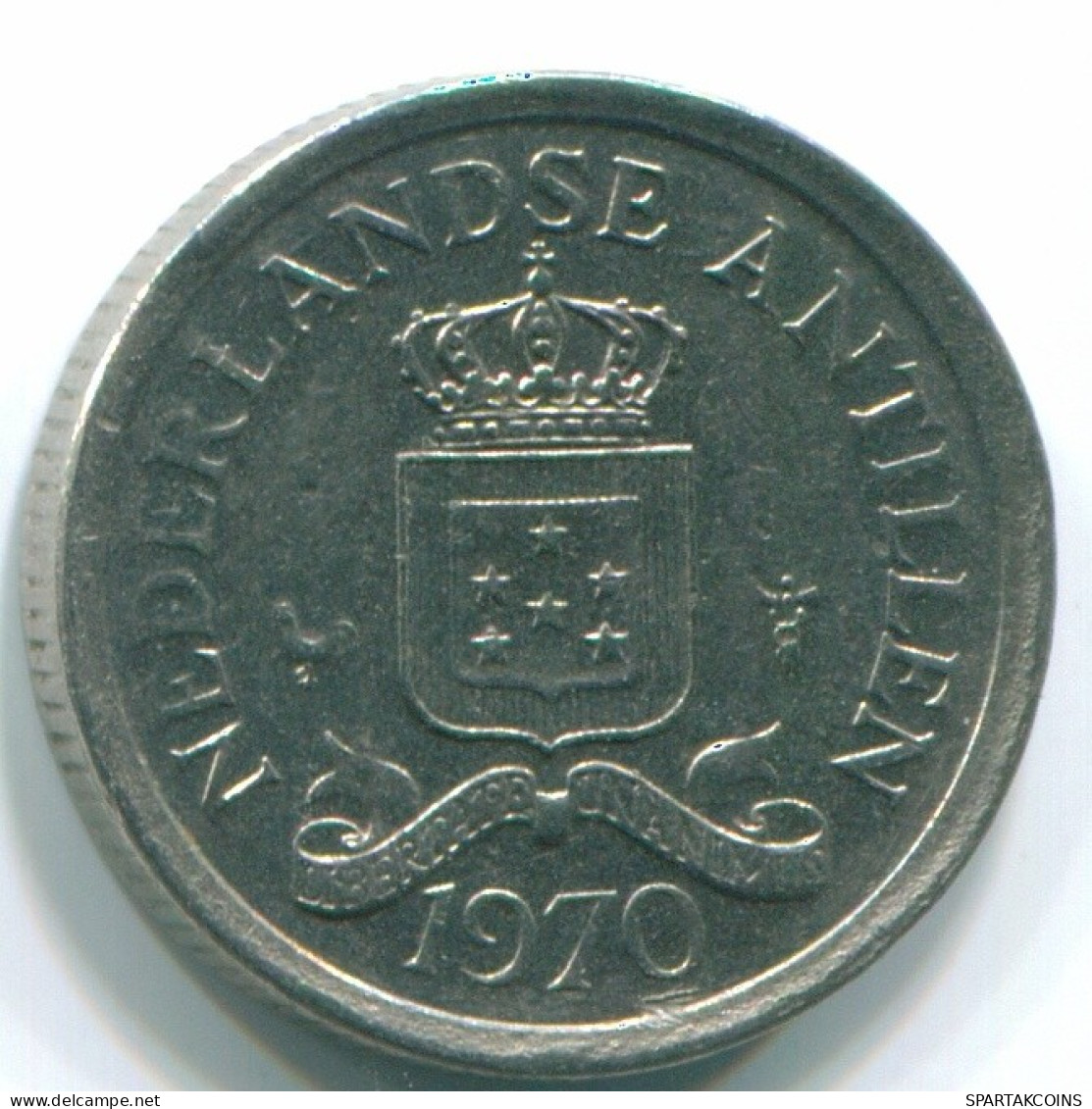 10 CENTS 1970 ANTILLES NÉERLANDAISES Nickel Colonial Pièce #S13352.F.A - Antillas Neerlandesas