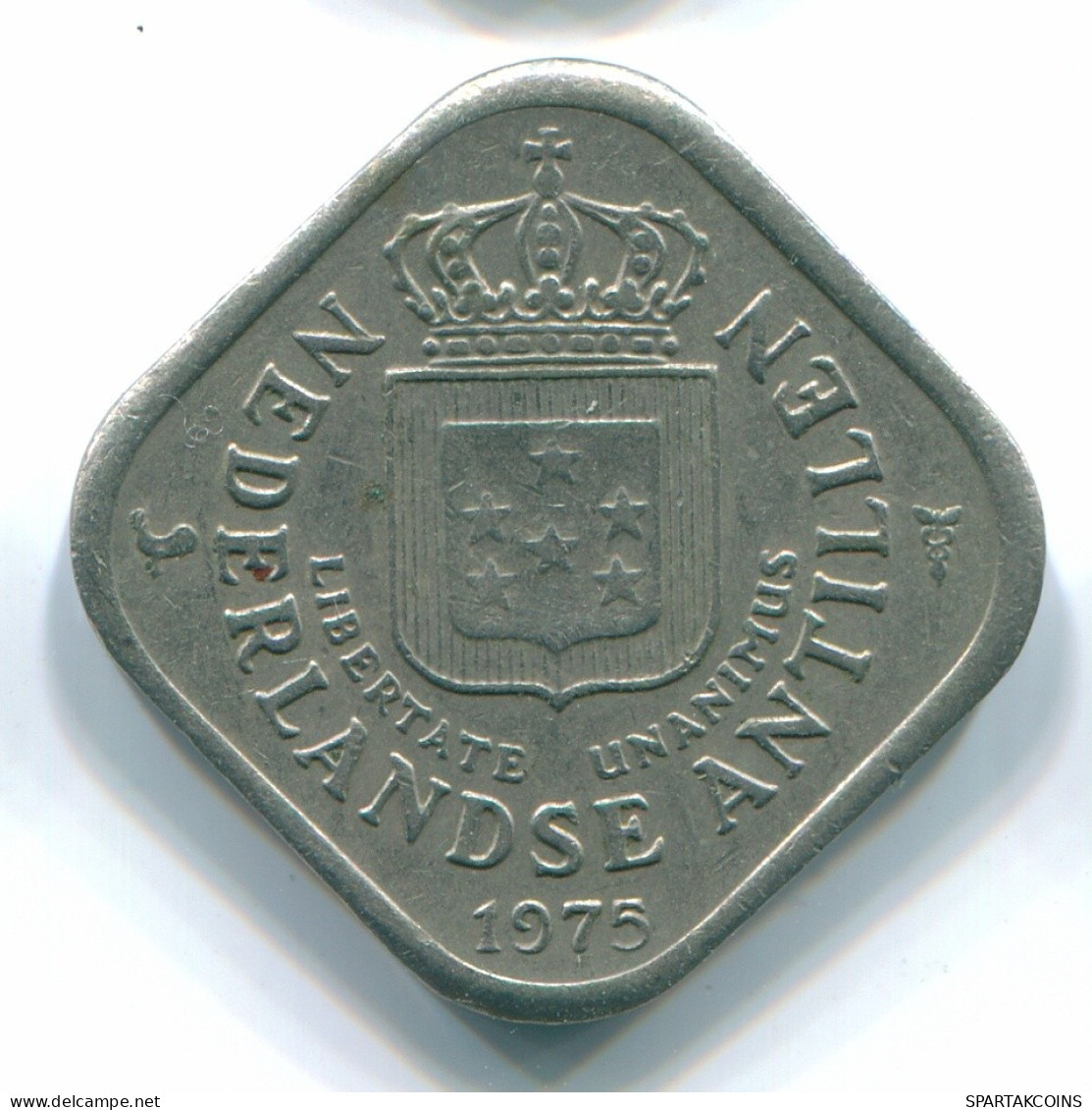 5 CENTS 1975 ANTILLES NÉERLANDAISES Nickel Colonial Pièce #S12234.F.A - Antillas Neerlandesas