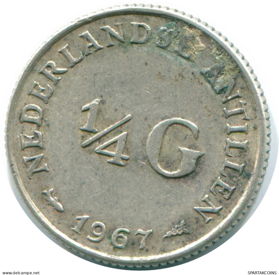 1/4 GULDEN 1967 ANTILLAS NEERLANDESAS PLATA Colonial Moneda #NL11546.4.E.A - Antille Olandesi