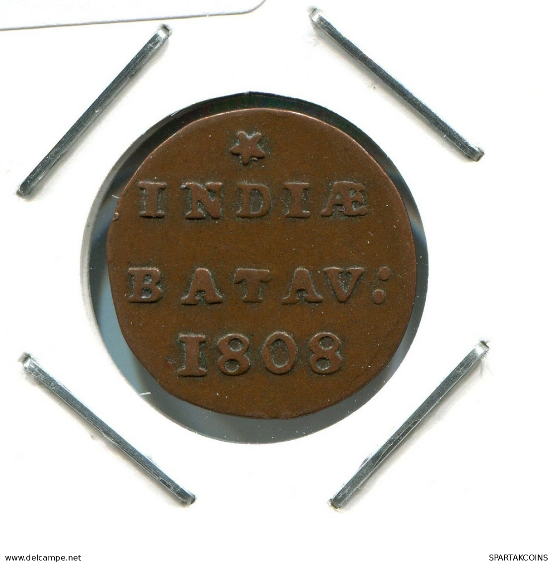 1808 BATAVIA VOC 1/2 DUIT INDES NÉERLANDAIS NETHERLANDS Koloniale Münze #VOC2079.10.F.A - Indes Néerlandaises